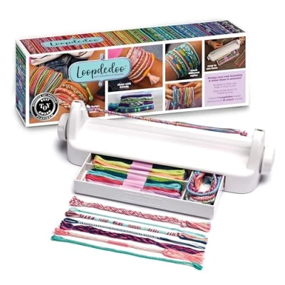Image of Loopdedoo Friendship Bracelet Maker Design Unique Bracelets &amp; Share With Your Friends Includes 18 Colours Of Threads For Ages 8+