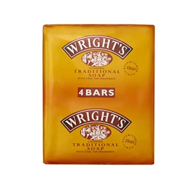 Image of Wright&#039;s Coal Tar Soap, for everyday skin cleansing, suitable all types. 4 x 100g bars