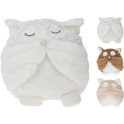 Image of Sleepy Owl Doorstop Decorative Fabric Barn Door Stop Novelty Bird Stopper Weighted Indoor 18cm Colour Varies One Supplied