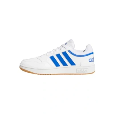 Image of adidas Men&#039;s Hoops 3.0 Low Classic Vintage Shoes, Cloud White/Royal Blue/Gum, 10.5 UK