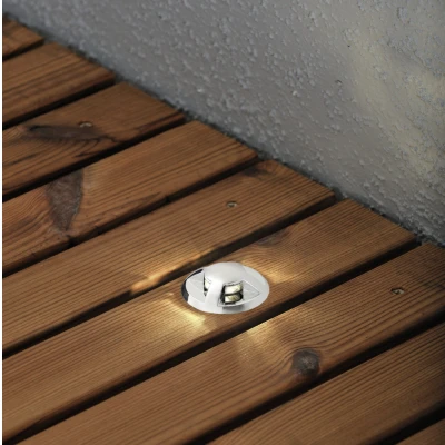 Image of Mini LED Outdoor 12V System G4 Chrome Recessed Ground Light Spot Set Of 6 Transformer Included, IP44
