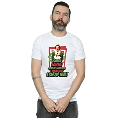 Image of Elf Men&#039;s OMG Santa T Shirt Large White