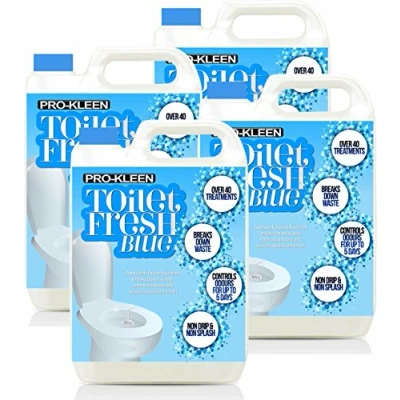Image of Pro Kleen 4 x 5 Litres Concentrate Blue Toilet Fresh Liquid for Caravans Motorhomes Boats