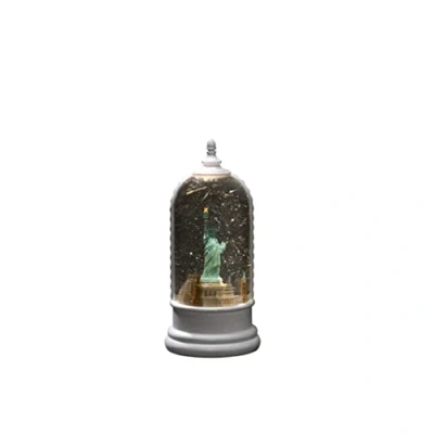 Image of Konstsmide LED Christmas Snow Globe, Statue of Liberty and Rotating Function New York Landmarks, Water Filled, with 5 Hour Timer, Battery Operated USB, Indoor, 3 x C 1.5 V (not Included)