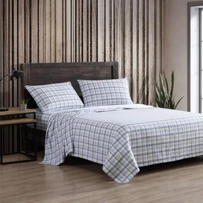Image of Eddie Bauer Twin Sheet Set, Warm Breathable Cotton Flannel Bedding with Deep Pockets, Brushed for Extra Softness, Cozy Home Decor, Oeko Tex Certified (Beacon Hill Ivory, Twin)