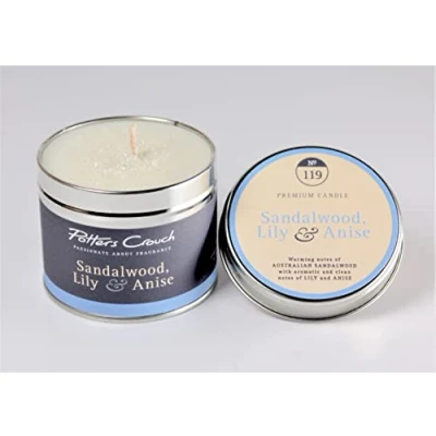 Image of Potters Crouch Scented Candle in a Tin Sandalwood, Lily &amp; Anise
