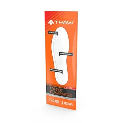 Image of THAW 30 Pair Disposable Foot Warmers Heated Insoles for Winter Walks, Hiking, Camping, Outdoor Activities