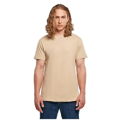 Image of Build your Brand Men&#039;s Basic Round Neck T Shirt, Unionbeige, S