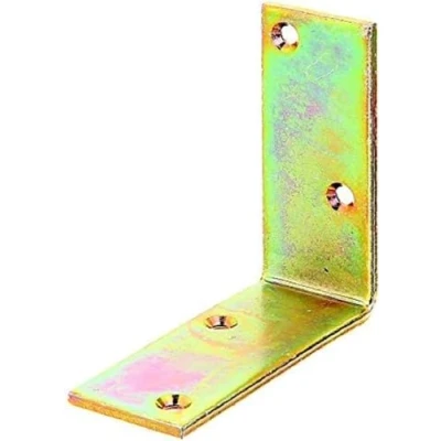 Image of Angle Bracket, Equal Sided, Yellow Galvanised 100 x 40 mm