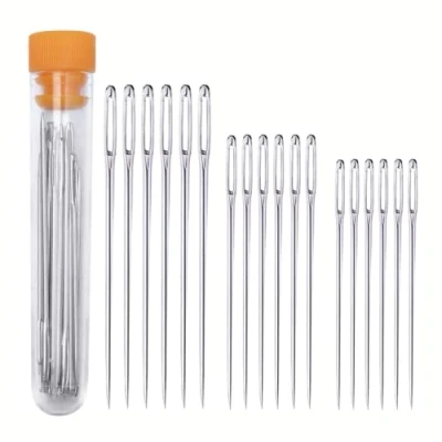 Image of 18 Pieces Big Eye Sewing Needle, 3 Sizes Needles, Hand Large Stitching Kintting Needles Set