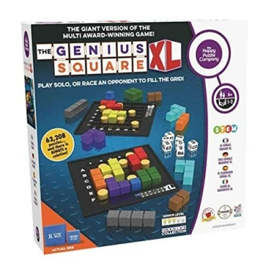 Image of The Happy Puzzle Company Genius Square XL Game Over 62,000 Challenges for a Family Board Night Logic STEM Educational Learning Resources Adults &amp; Kids Smart Games Ages 6+
