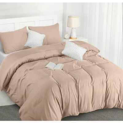 Image of Utopia Bedding Duvet Cover Double Pack of 10 Soft Microfibre Polyester Quilt Set with Pillow cases (Beige)