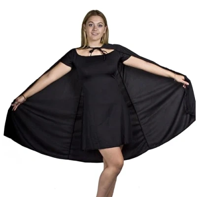 Image of Adults Black Superhero Cape Knee length Perfect for Dress Up or Other Fancy Events