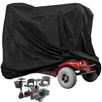 Image of VVHOOY Heavy Duty Mobility Scooter Cover Waterproof Rain Cover, Wheelchair Storage Protective Outdoor Electric Protector from Dust Dirt Snow Sun