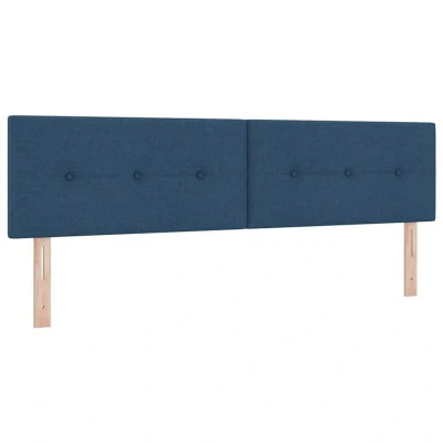 Image of Led Headboard Button Tufted Blue 90 cm Fabric Vidaxl