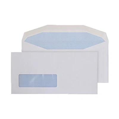 Image of Blake Purely Everyday DL+ 114 x 235 mm 90 gsm Gummed Mailer Window Envelopes (3998LW) White Pack of 1000