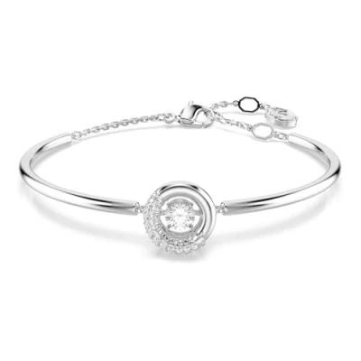 Image of Swarovski Silver Dextera White Round Cut Bangle