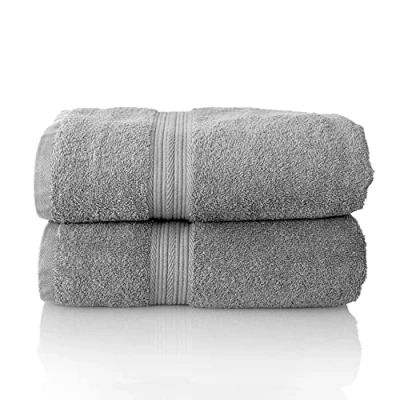 Image of Glart Premium Set of Terry Hand Towels, Colour: Platinum Grey, 2X Sauna Towels 70 X 200 cm