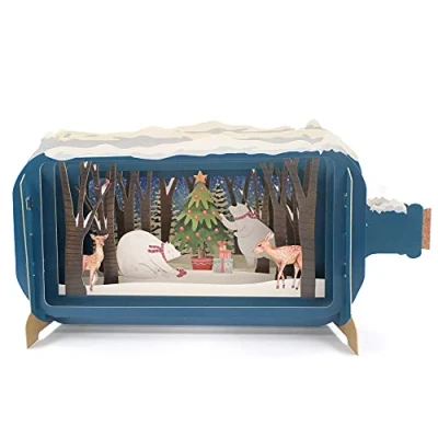Image of Alljoy Design Message in A Bottle Xmas Night Pop Up Christmas Greeting Card by Cards XMIB054