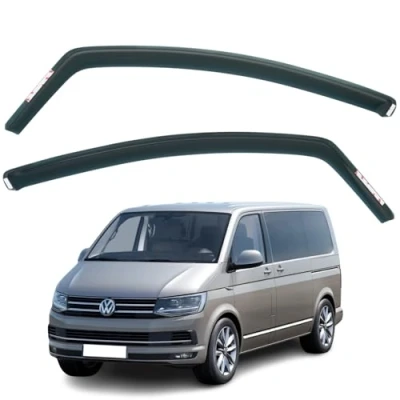 Image of Set Of 2 Wind Deflectors Compatible with VW TRANSPORTER T5 T6 T6.1 2004 2005 2006 2007 2008 2009 2010 2011 2012 2013 2014 2015 2016 2017 2018 2019 2020 2021 2022 2023 2024 Models