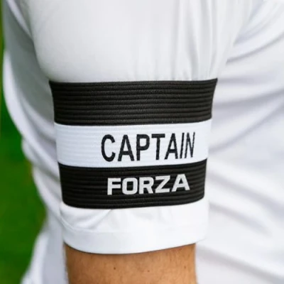 Image of FORZA Captains Armbands Adult &amp; Junior Elastic Sport Arm Band for Football, Rugby More [7 Colour Options] (Black, Senior)