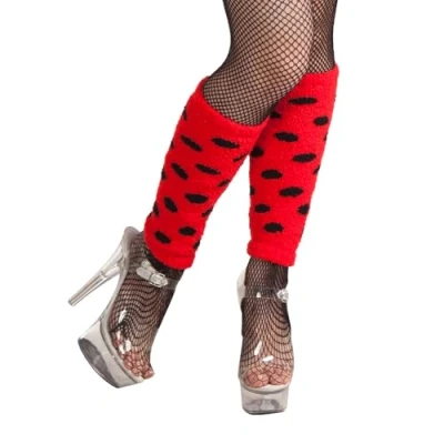 Image of Boland Leg Warmers, Approx. 36 cm Long, Cuffs for Adults, Carnival, Halloween, Fancy Dress, Theme Party, Theatre Red/Black