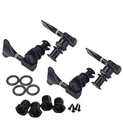 Image of Perfeclan Metal 2R2L Ukulele Tuning Pegs Machine Heads 1:24 Gear Ratio Musical Gift