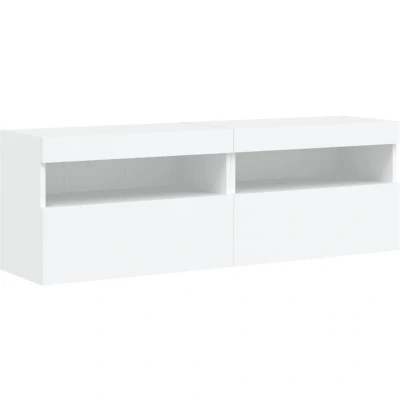 Image of vidaXL TV Wall Cabinets with LED Lights 2 pcs White 60x30x40 cm