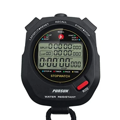Image of Sport Stopwatch Timer with 100X2laps Split Memory/0.001second Timing,Professional Recall Stop Watch Large Display Alarm Clock Multifunctional for Coach Referee Swimming Running Marathon Competition