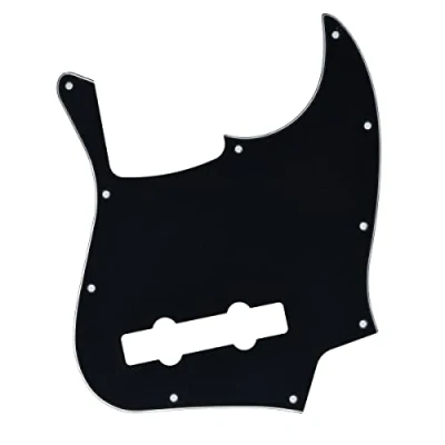 Image of Dopro 5 String Jazz Bass Pick Guard J Scratch Plate for USA/Mexican FD Black 3 Ply