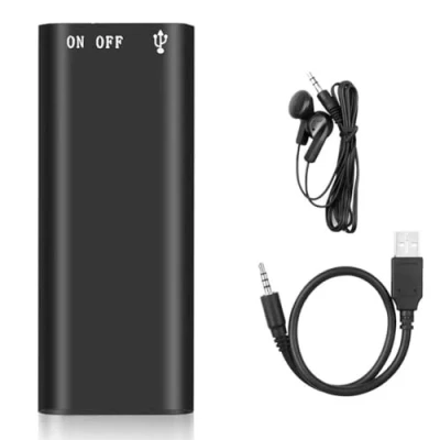 Image of Huudngeje Digital Voice Recorder MP3 Player Professional Activated Audio ABS 192Kbps WAV 16GB