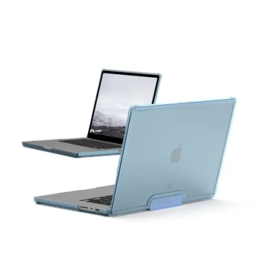 Image of [U] by UAG Designed for MacBook Pro 16&quot; Case 2021 2023 A2991 M3 Pro/Max, A2780 M2 A2485 M1 Pro/Max Slim Impact Resistant Touch ID Dropproof Lucent Laptop Cover, Transparent Cerulean Blue