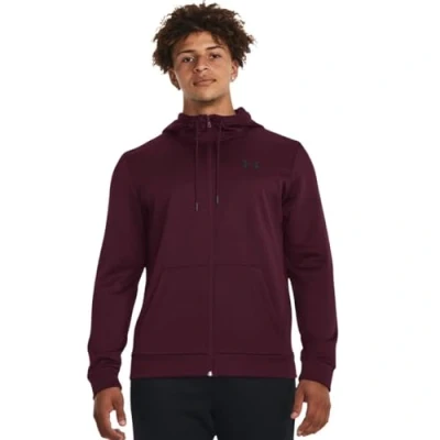 Image of Under Armour Mens Fleece Full Zip Hoodie Maroon M