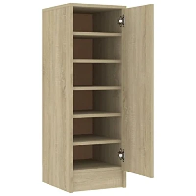 Image of vidaXL Shoe Cabinet Household Supplies Wardrobe Organiser Storage Shelf Rack Footwear Stand Cupboard Chipboard Sonoma Oak