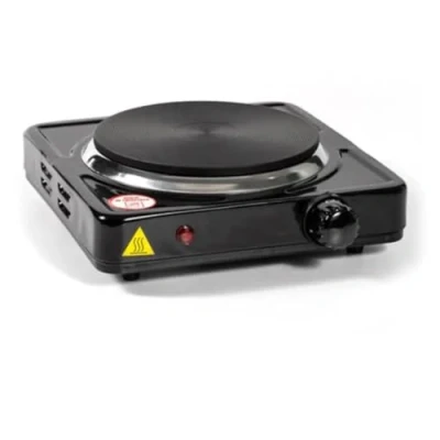 Image of Maya Range 1000W Single Hot Plate Precise Table Top Cooking, Cast Iron Heating Plate, Portable Electric Hob Burner with Adjustable Thermostat for Home Kitchen Camping &amp; Caravan Cooking (Black)