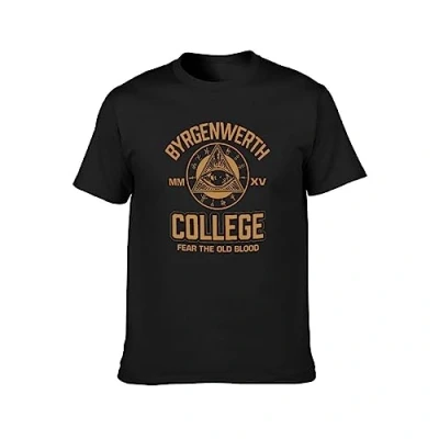 Image of Byrgenwerth College Men Black Cotton T Shirt Print Tee Shirts L