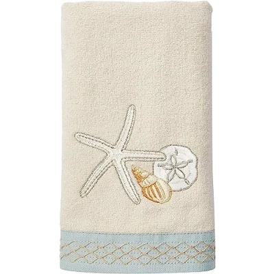 Image of Avanti Linens Hand Towel, Soft &amp; Absorbent Cotton Beach Inspired Bathroom Accessories (Seaglass Collection)