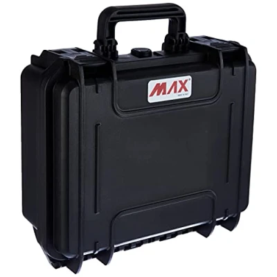 Image of Max MAX300S.079 IP67 Rated Waterproof Durable Watertight Equipment Photography Hard Carry Pick &amp; Pluck Foam Plastic, Flight Case, Tool Box, Black
