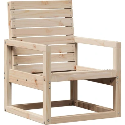 Image of vidaXL Garden Chair, Outdoor Chair with Armrests, Backrest, Slatted Design, Wooden Furniture, Patio Solid Pine Wood