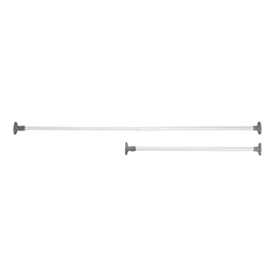 Image of WENKO Herkules Telescopic Clamp Rail, Powder coated metal, White, 8 x 80 145 4.5 cm