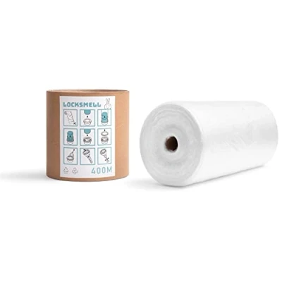 Image of LOCKSMELL Nappy Bin Liner (400m) Compatible with Tommee Tippee Sangenic &amp; Other Cartridges Equivalent to 32 Refills + REFILL TUBE