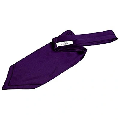 Image of DQT Plain Satin Wedding Self Tie Ascot Cravat for Men Purple