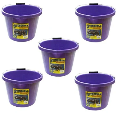 Image of 5 X Airflow Heavy Duty Invincible Builders Bucket Purple 3 Gallon 15 Litre