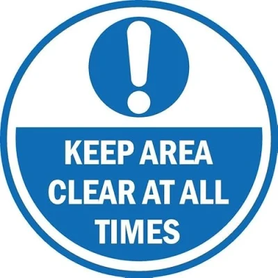 Image of Keep area clear at all time floor sticker Self adhesive graphic (300mm x 300mm)