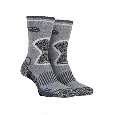 Image of Storm Bloc 2 Pairs Ladies Cushioned Sole Wool Blend Winter Hiking Socks with Arch Support (4 8 uk, SBGLS003ECR)