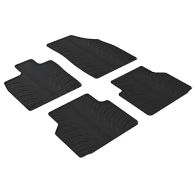 Image of Gledring 0709 Rubber car mats Set Suitable for Audi Q4 e tron (F4B) &amp; Sportback (F4N) 2021 (T Profile 4 Pieces + mounting Clips), Black
