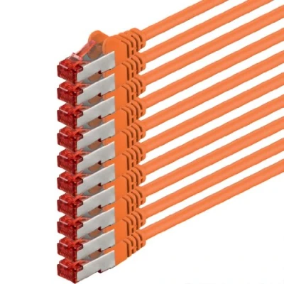 Image of 1aTTack.de 5m Cat6 Ethernet Cable Lan Patch Cat 6 Cables Internet Rj45 Plug 1Gbit/s SFTP PIMF orange 10 pieces
