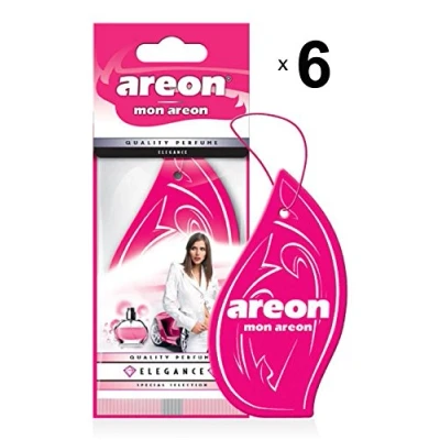 Image of AREON Mon Car Air Freshener Hanging Pink Elegance Set Multi Pack of 6