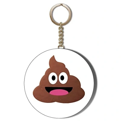 Image of Gift Insanity Cartoon POO FACE 58mm LONG CHAIN KEYRING