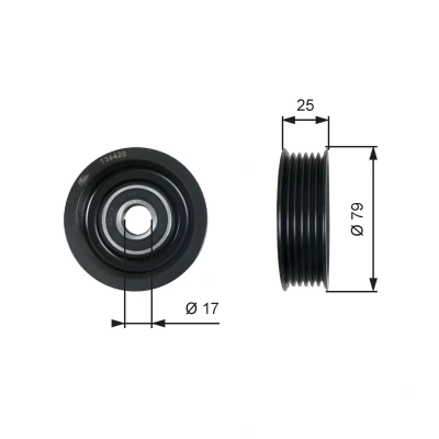 Image of Z60115940 Idler Pulley GATES T36420 PowerGrip with grooves MAZDA: 3 Hatchback, 2 Saloon